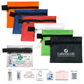 9 Piece Traveler's First Aid Kit in Polyester Zipper Pouch